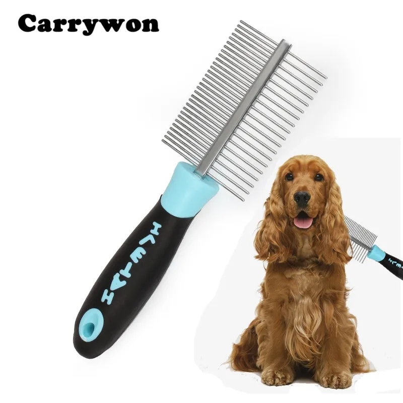 Carrywon Stainless Steel Pins Double Side Plain Comb Rake Style Dog