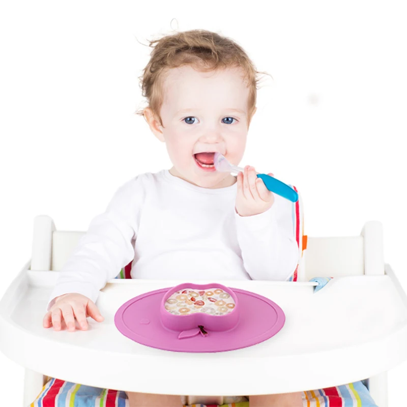 Qshare Baby Bowls Plate Tableware Silicone Children Food Container Infant Feeding Cup Baby Dishes Child Kids Feed Plate