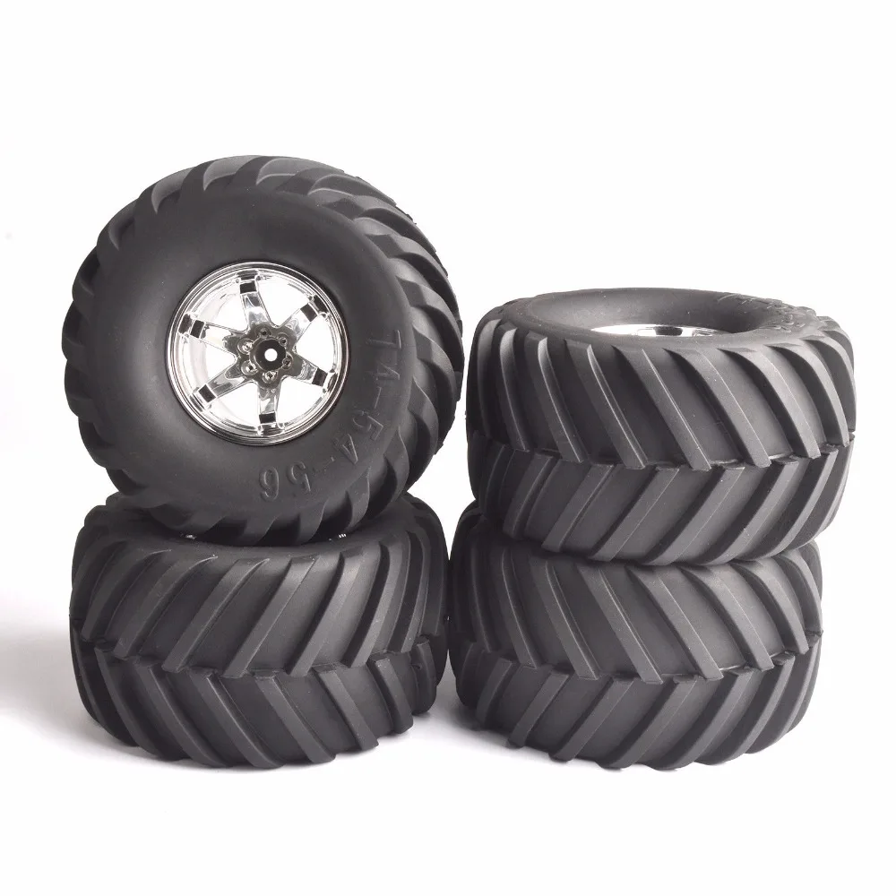 

26403 Rubber Tires Rims Set Rc Big Foot Tires for 1/8 Truck RC Traxxas Summit E-Revo TM E5 E63