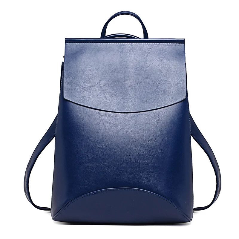 Модный женский рюкзак высокого качества из искусственной кожи, рюкзаки для девочек-подростков, женская школьная сумка через плечо, рюкзак mochila - Цвет: Темно-синий