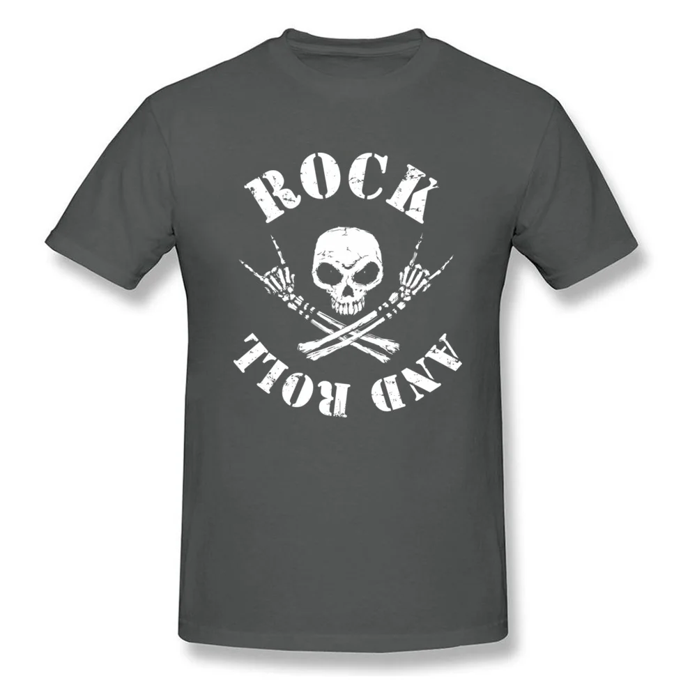 ROCK N ROLL Male 2018 Birthday Tops Tees Round Collar Thanksgiving Day 100% Cotton T Shirts Normal Short Sleeve Tee-Shirts ROCK N ROLL carbon