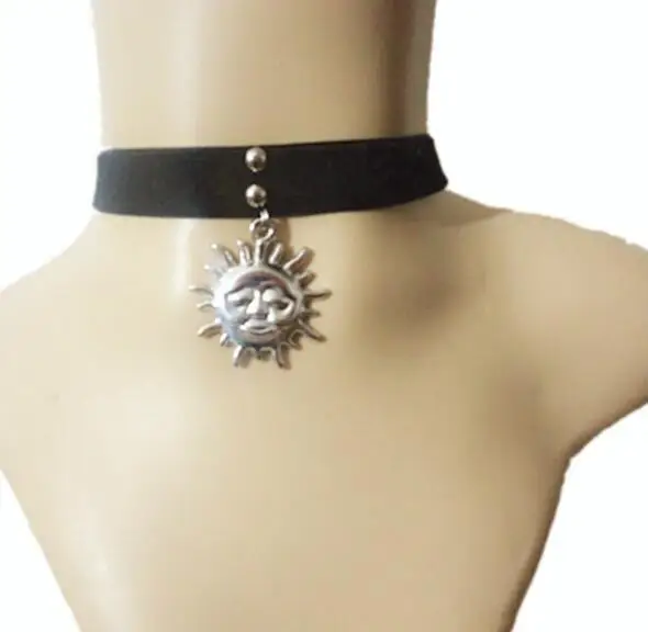 Винтажное женское черное готическое ожерелье с подвеской leon the professional mathilda ожерелье солнце бархатная лента-чокер