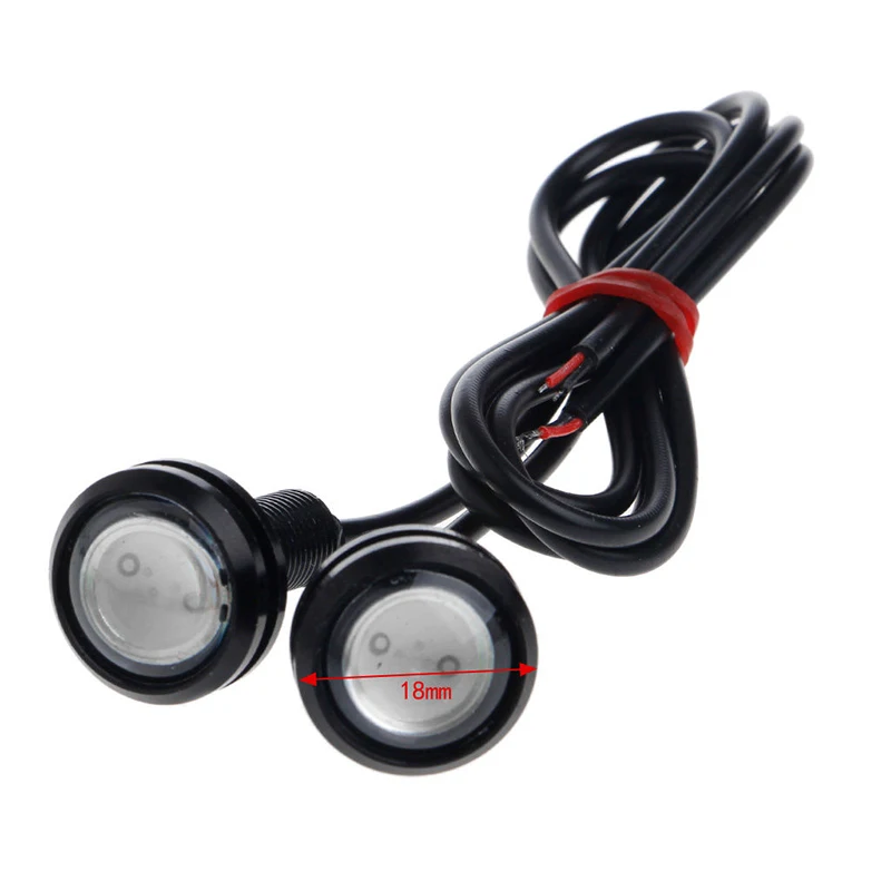 Орлиный глаз светильник светодиодный DRL Противотуманные лампы резервного копирования 10X красный моторы автомобиля 9W 18 мм
