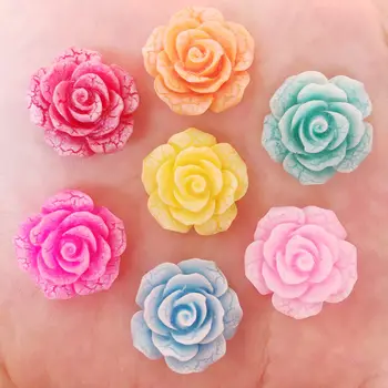 

New 100PCS 20mm Resin Cute Crack Flower Flatback Stone Child Scrapbook Buttons Crafts R75*10