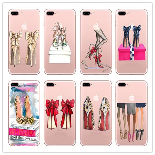 

Woman High Heels Soft Cases For Apple Iphone 7 8 Plus 6 6S 5 5S SE X XR XS MAX Covers TPU Silicon Covers