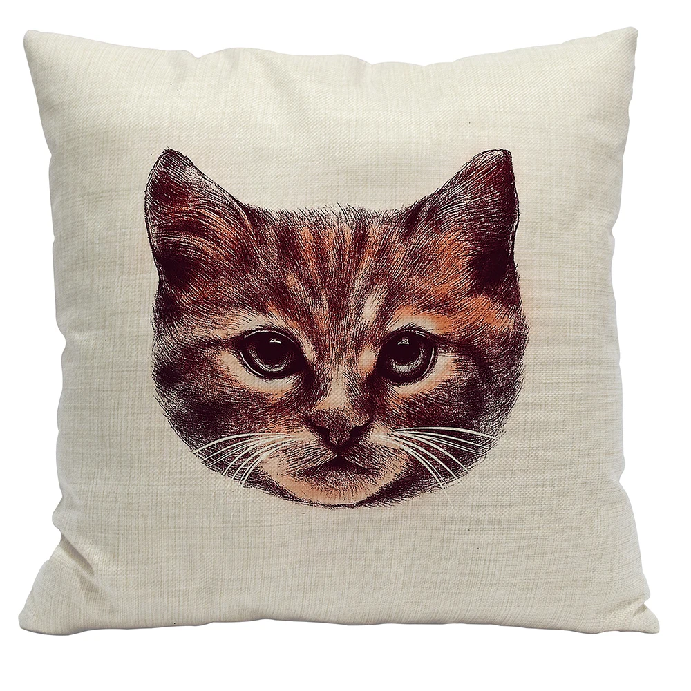 

XIAOKENAI Cotton Linen Cushion Cover Nordic Pillowcase Decorative Chair Sofa Animals Simple Cushions Pillow Stylish Panda Print