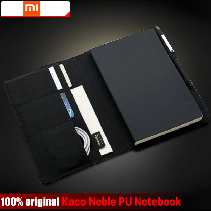 

100% Original Smart Home Xiaomi Mijia NoteBook Kaco Noble Paper PU Leather Card Slot Wallet Book for Office Travel as a Gift