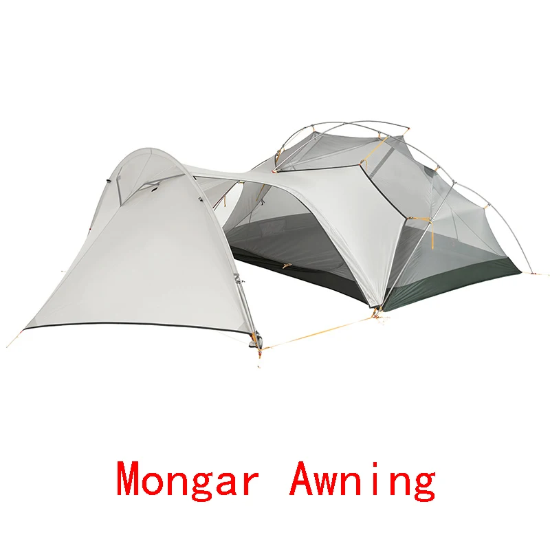 Naturehike открытый Mongar палатка 3 сезона 20D нейлон ткань Сверхлегкий Двойной слой водонепроницаемый палатка 2 человек с бесплатным ковриком - Цвет: Mongar Awning