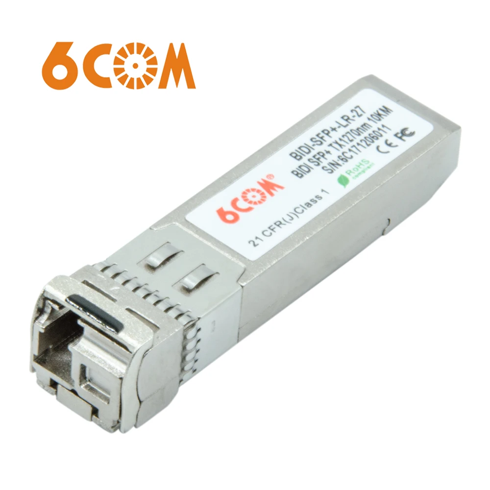 

6COM Compatible for Transition networks TN-10GSFP-LRB11, BiDi SFP+ Transceiver, 10GBASE-BX 1270nm-TX/1330nm-RX 10km