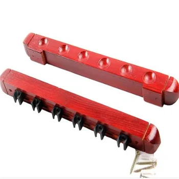 

6 Holes Wall Hanging Billiard Rack Wood Billiard Cue Rack