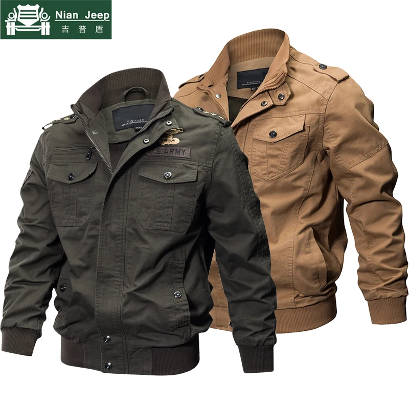 Most effective  2018 Plus Size Military Jacket Men Spring Autumn Cotton Pilot Jacket Coat Army Men's Bomber Jackets