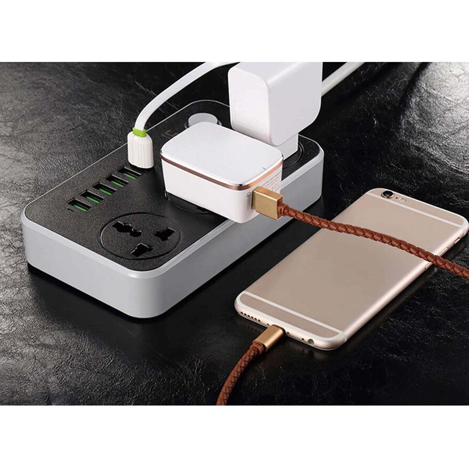 Универсальные удлинители Besegad с 6 USB портами 3 розетки защита от перенапряжения 2 м