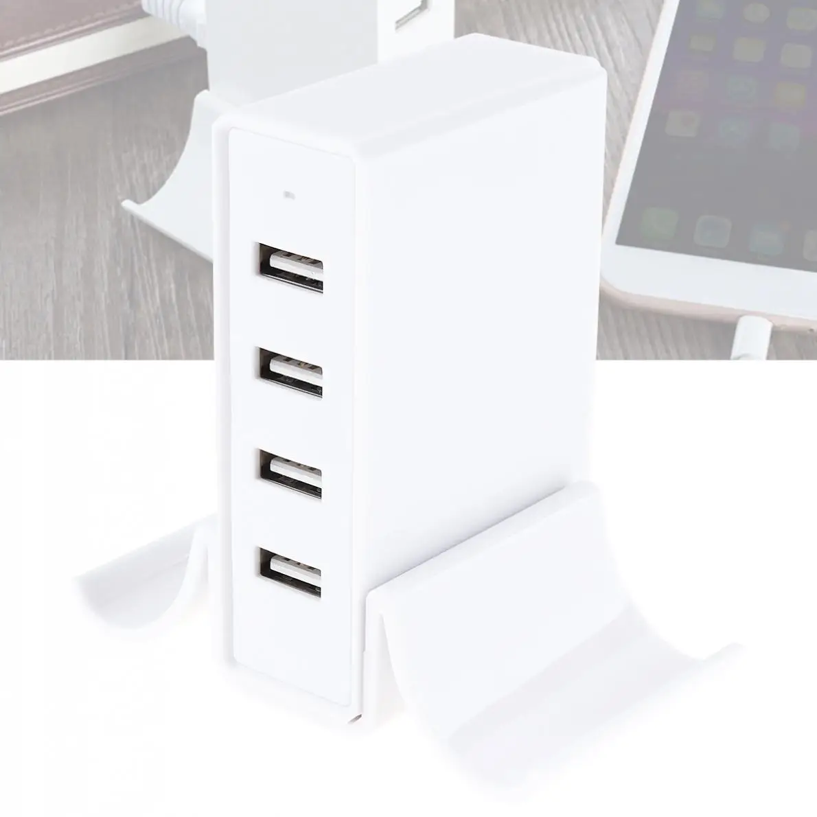 

CE Certified 5V5A 4 Port USB Multi-Port Charger Travel Charger with Removable Base and Wide Voltage for Smartphone PC