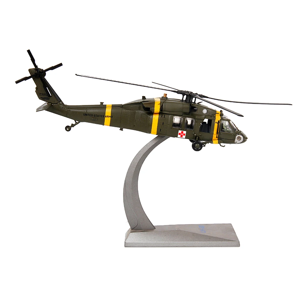 MagiDeal 1: 72 Масштаб UH-60 Blackhawk вертолет литья под давлением из алюминиевого сплава для лазерной обрезки модели самолета