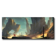 1 шт. парусина пейзаж горы игра искусство шелковая ткань постер