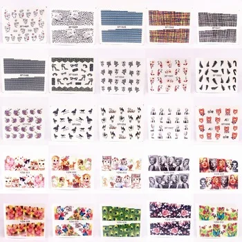 [Retail] 1 Sheet Water Transfer Nail Art Sticker Watermark Decals DIY Decoration For Beauty Nail Tools, 25 Styles For Choose