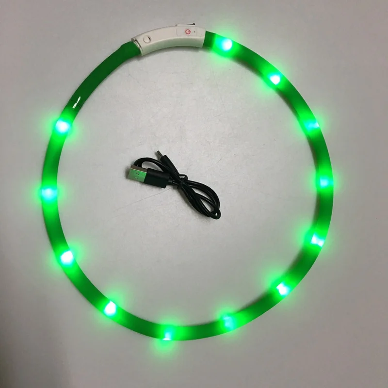 Водонепроницаемый USB Перезаряжаемый светодиодный ошейник для собаки Ночная безопасность мигающие товары для домашних животных, собаки аксессуары для маленькой собаки светодиодный ошейник поводок