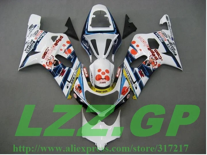 100%Fit White Blue full Fairing for SUZUKI GSXR600 750 01-03 GSX-R600 2001-2003 GSXR750 K1 01 02 03 body kit Inject | Автомобили и