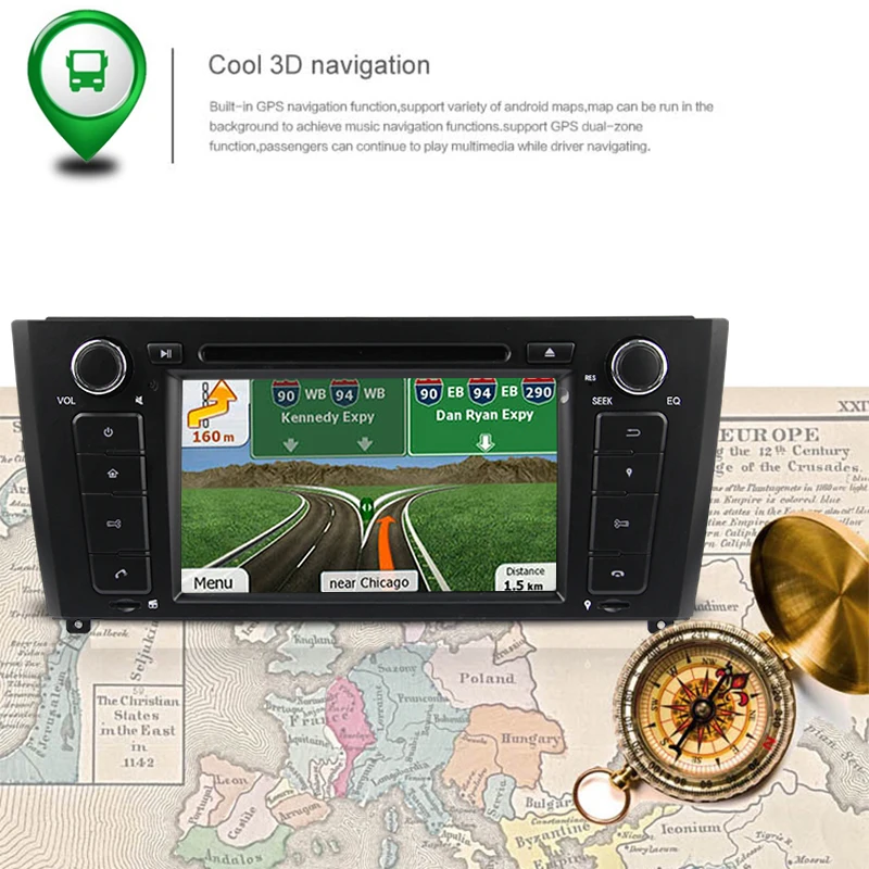 Cheap Android 9.0 Octa Core 4G RAM 32G ROM GPS Navigation 7 " Car DVD Player for BMW E81/E82/E87/E88 2004-11 with Radio/Bluetooth/RDS 13