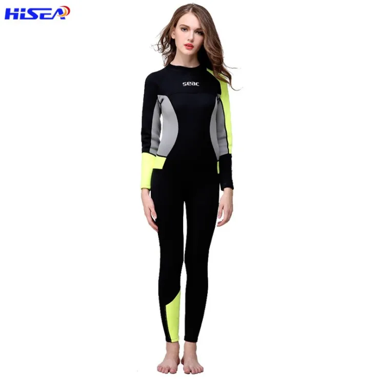 Hisea 3MM Neoprene Women's Diving Suits One-Piece Wetsuit Full Body Hunting Swimming Suits for Lady 4Options897897