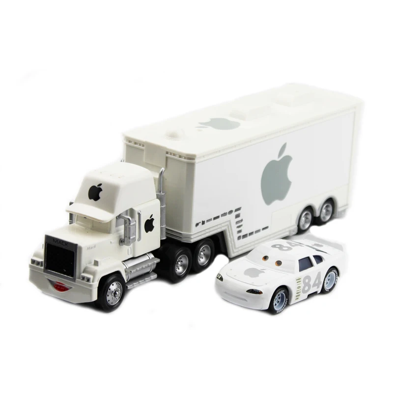 

Disney Pixar Cars Toys Lightning Mcqueen Black Apple Mack Uncle Truck 1:55 Diecast Metal Alloy Model Car Birthday Gift For Kids