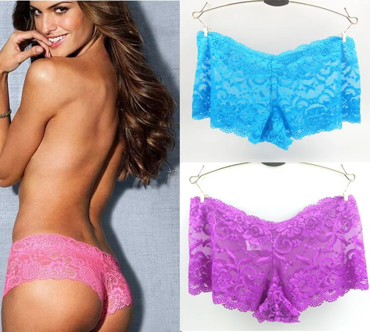 

AQ246 Plus Size Calcinha Intimates Underpants Women Lingerie Boyshorts Sexy Lace SeamlessTransparent Women Panties