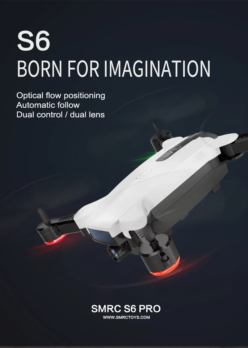 

Smart Follow SMRC S6 Drone With HD Camera Dron Quadrocopter Altitude Hold FPV Quadcopters Folding RC Helicopter VS MJX B5W SG700