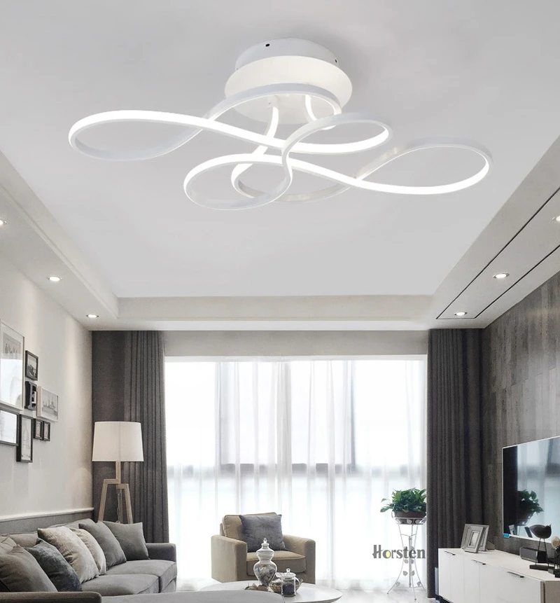 Horsten Minimalism Modern LED Ceiling Lights Creative Acrylic Aluminum Ceiling Lamp For Living Room Bedroom Dinning Room Fixtures (4)