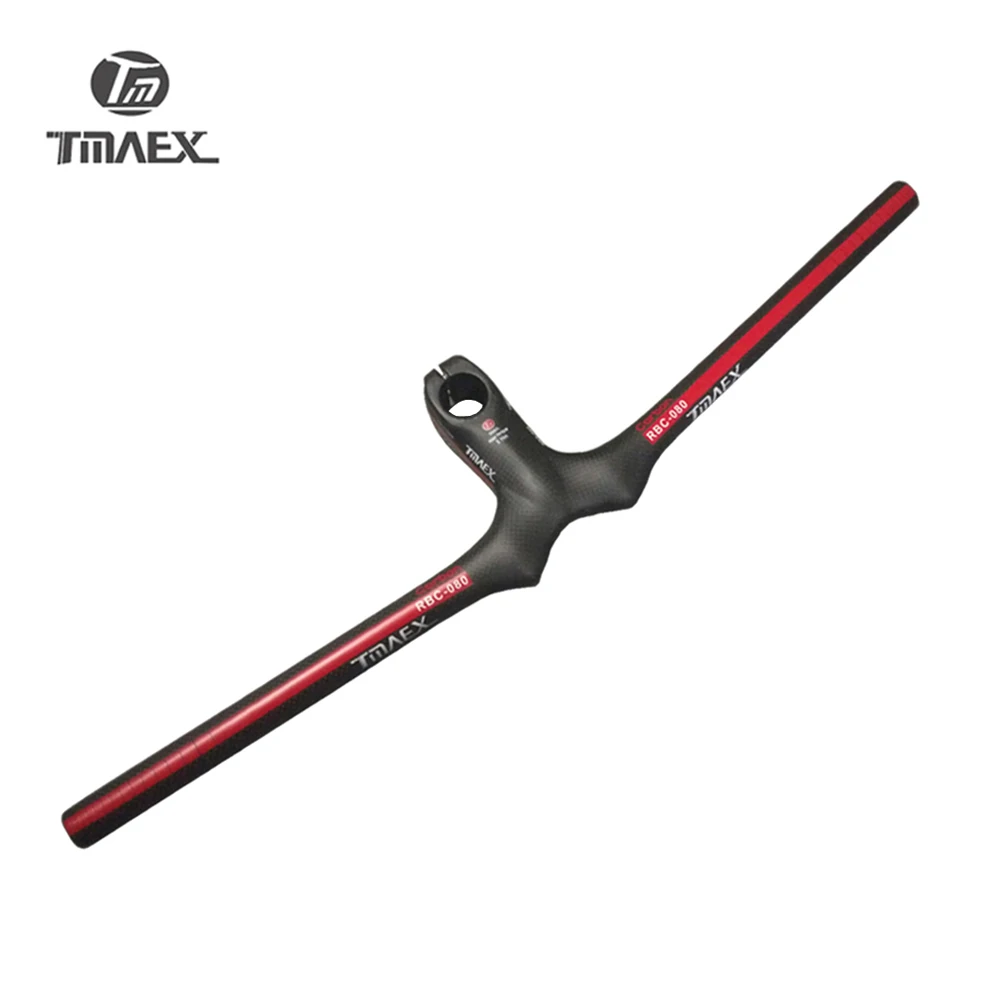 

TMAEX-3K Matte Carbon Handlebar+Stem Mtb Cycling Handlebars Carbon Bar Flat Integrated Handle bar Bicycle accessoires Red