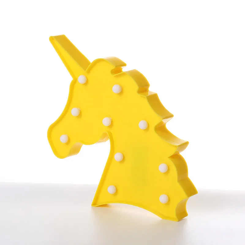 يونيكورن LED ليلة أضواء الدافئة الأبيض الإضاءة غرفة نوم الطفل غرفة مكتب الجدول خزانة الديكور مختلفة اللون بمثابة هدايا