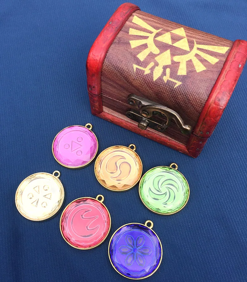 Legend of Zelda Ocarina of Time Medallions keychain necklace Pendant Cosplay Collection