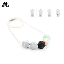 Fashion Silicone necklace Baby Teetining Necklace Teether Necklace Silicone Teether Silicone Beads Necklace Making BPA Free
