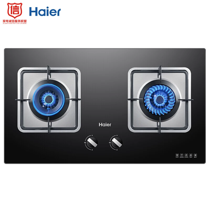 Haier Tempered Glass Energy Saving Efficiency Double Stove Bulit in Gas Hobs Embedded Large Firepower 4