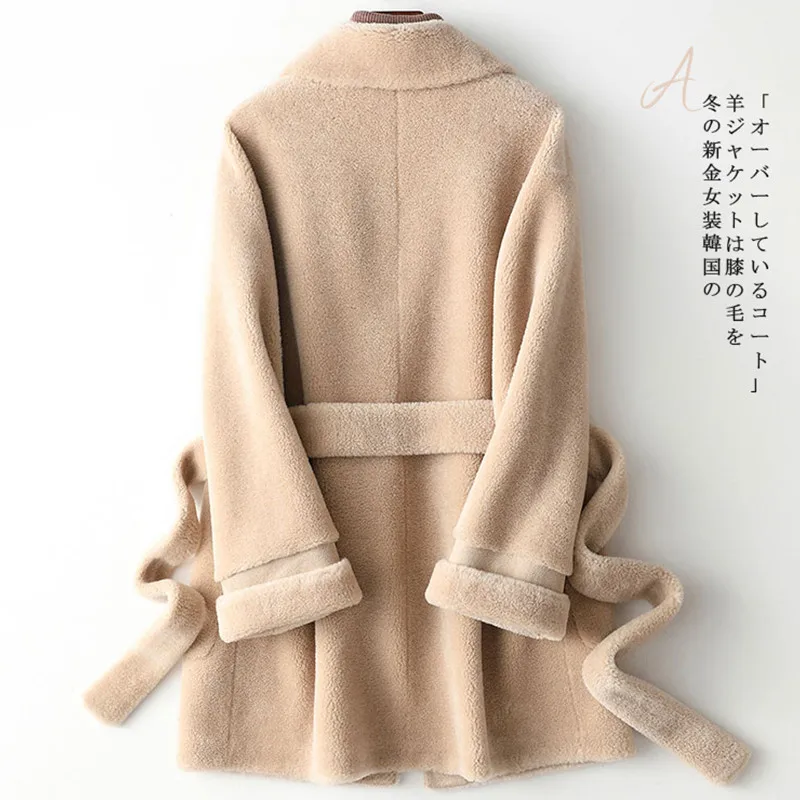 AYUNSUE шерстяное пальто для женщин, овчина, меховые куртки, зимняя куртка, женские длинные пальто, Корейская верхняя одежда, Casaco Feminino MY