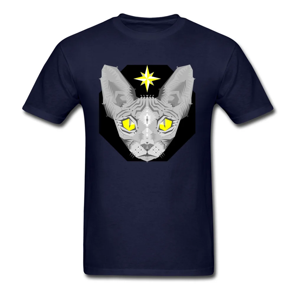 Geometric Sphynx Cat_navy