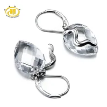 Hutang камень ювелирные изделия натуральный белый топаз Твердые 925 пробы серебряные висячие серьги змея для женщин драгоценный камень хорошее ювелирное изделие подарок