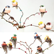 1 шт Поддельные Красочные Птицы искусственные пенные Имитационные птицы с пером, магнитом, своими руками свадебные украшения, рождественские украшения