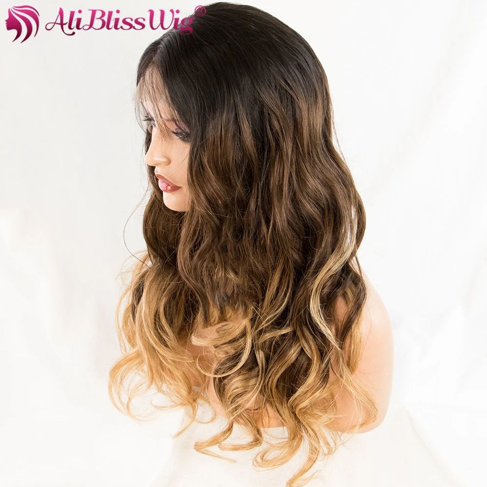 AliBlissWig Ombre Lace Front Human Hair Wigs Brazilian Remy Hair  (3)