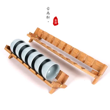 

Bamboo Cup Rack Portable Bamboo Cooling Cup Rack Folding Tea Cup Holder Receiving Drainage Rack A