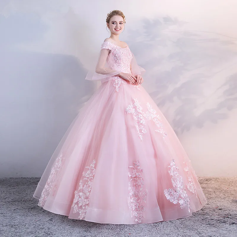 JaneVini Очаровательная блестками розовые платья Quinceanera 2019 V шеи аппликационные Жемчужины для кружева с открытой спиной Большие размеры