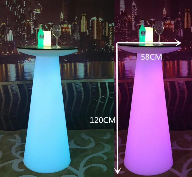H47 Inches Waterproof Wireless Eat Standing Light Led Up Colorful H47 Inches Waterproof Wireless Eat Standing Light Led Up Colorful Tail Bar Table With Remote Controller And Adapter In Outdoor Landscape Lighting