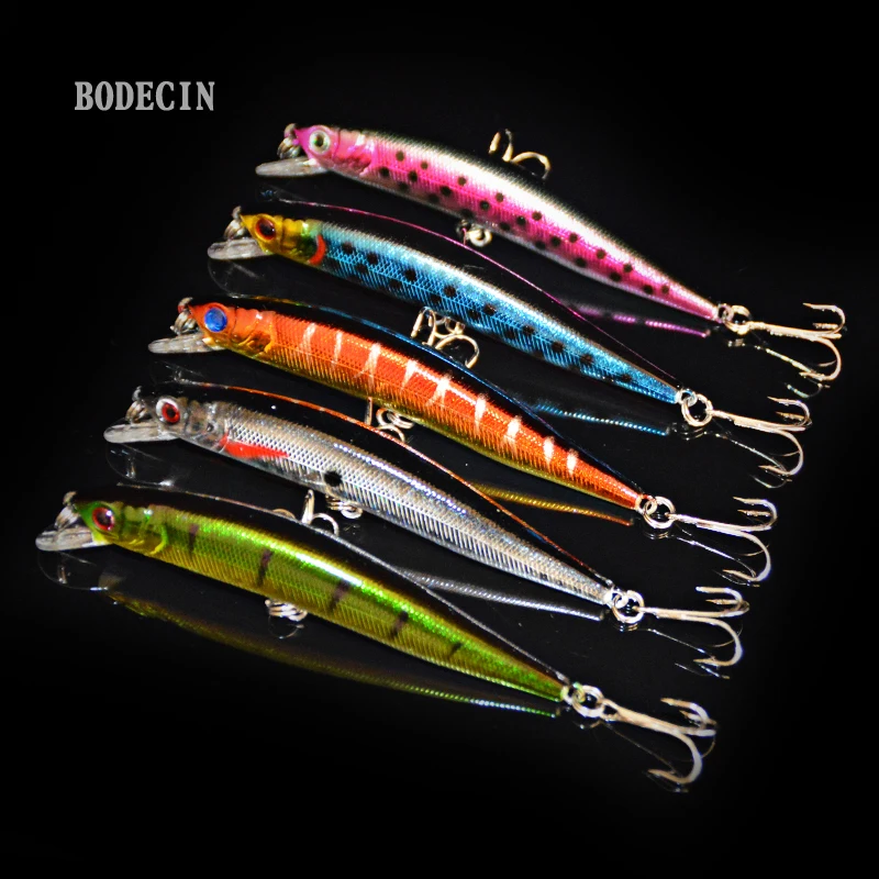 5PC Minnow Wobblers Lure 3D Eyes Hard Plastic Lures Crankbait Wobbler Artificial Bait 10CM8.6G Good Fishing Tackle Sea Bass Set (13)