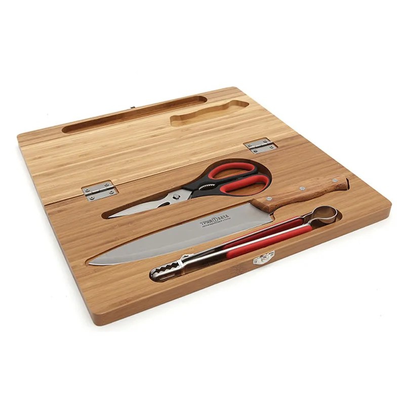 

Portable Barbecue Chopping Block Board Cookware Tools Set BBQ Utensil Accessories Camping Outdoor Food Tongs Table-knife Set