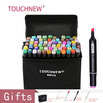 

TOUCHNEW 30/40/60/80/168Colors Pen Marker Set Dual Head Sketch Markers Brush Pen For Draw Manga Animation Design Art Supplies