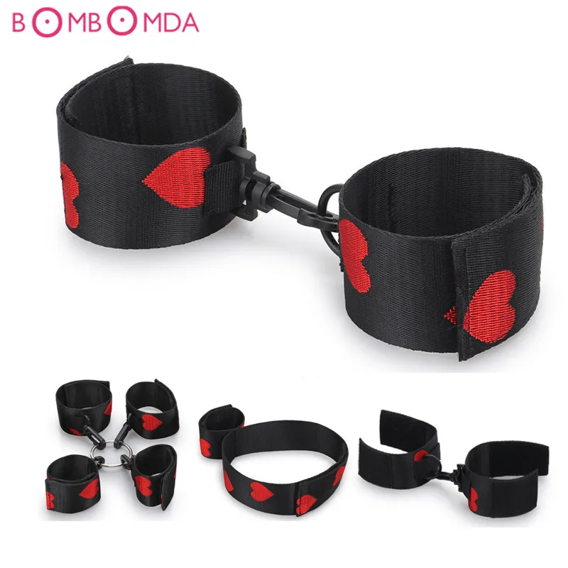 Sex Soft PU Leather Handcuffs Restraints  Sex Bondage Sex Products Ankle Cuffs Slave Bondage Kit Slave Erotic Toys for Couples 