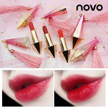 

Novo Red Matte Lipstick diamond shape Waterproof Long-lasting Moisturizer Nude Cosmetics Lip Makeup 6 colors BN073