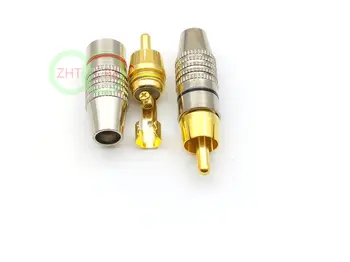 

100pcs Gold Plated RCA Plug Audio Video Locking Cable Connectors wholesale
