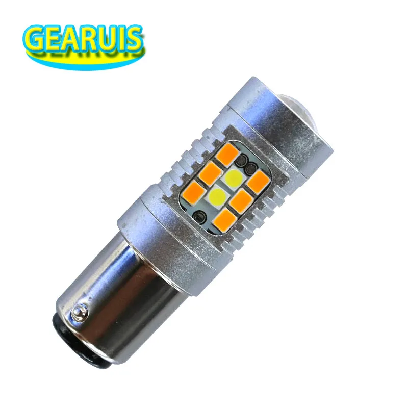 100 Pcs Ad Alta Potenza 1157 Bay15D T20 7443 T25 3157 28-Smd Dual-Color Switchback Led Lampadine Per Indicatori Di Direzione Anteriori Segnale (7-Bian