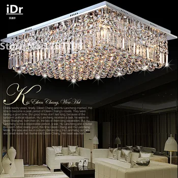 

Modern luxury crystal lightsLED New rectangular living room ceiling lamp bedroom lamp restaurant 90-260V L800XW600MM