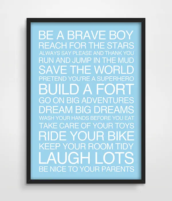 Little Boys RULES Sign - Nursery Art Print - Boys Room Decor - Nursery Poster Print - Playroom Decor - Newborn Baby Boy Gift-1